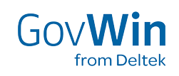 GovWin logo from Deltek, supporting government contractors in tracking federal opportunities.